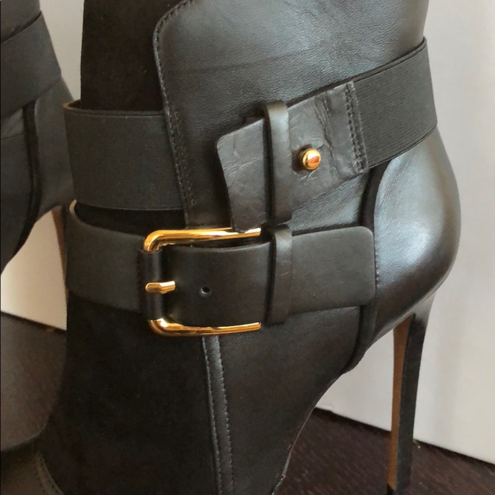 Balmain Anais Black Stiletto Ankle Boot 37.5 - Picture 2 of 4